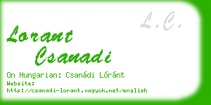 lorant csanadi business card