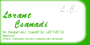 lorant csanadi business card